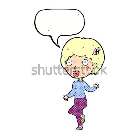 comic cartoon suprised woman Stock photo © lineartestpilot