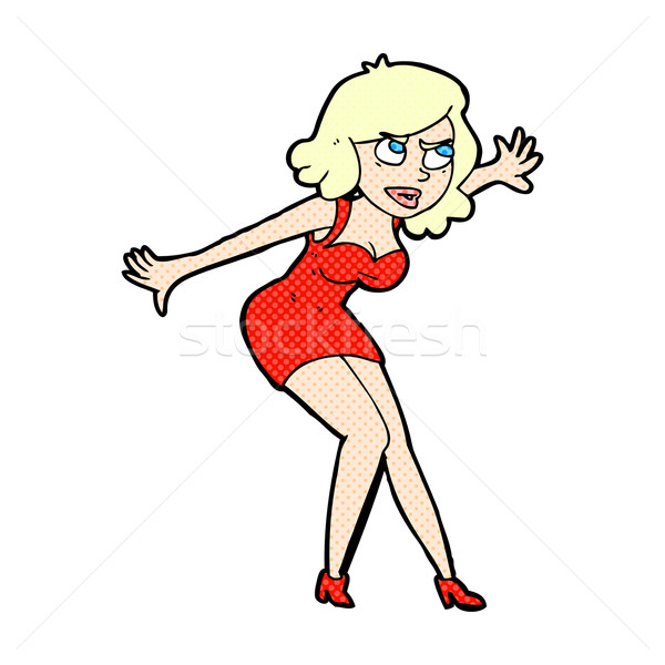 Stock photo: comic cartoon female spy