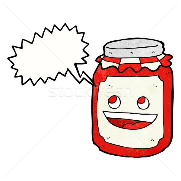 cartoon jar of preserve with speech bubble Stock photo © lineartestpilot