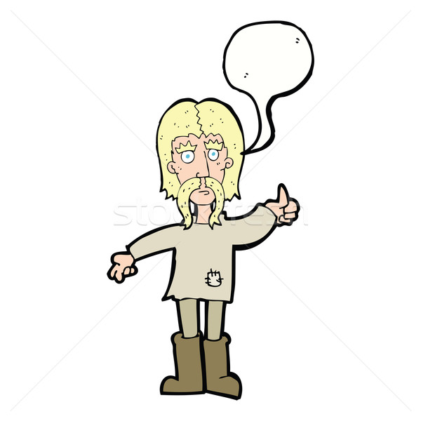 Cartoon hippie homme symbole bulle [[stock_photo]] © lineartestpilot
