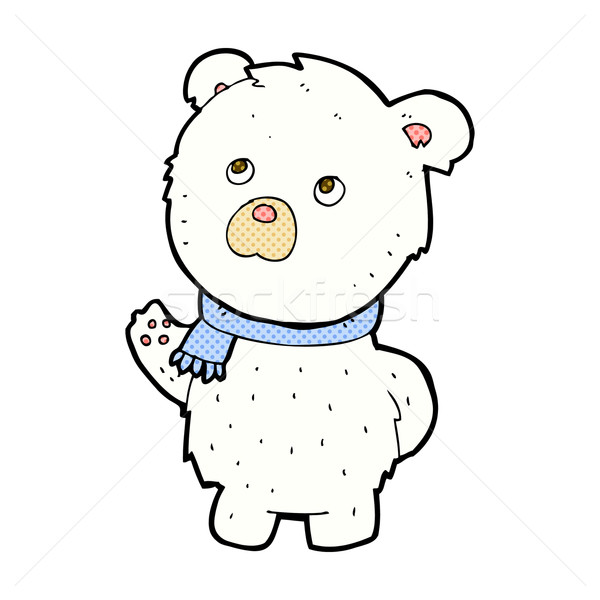 Fumetto cartoon cute orso polare retro Foto d'archivio © lineartestpilot