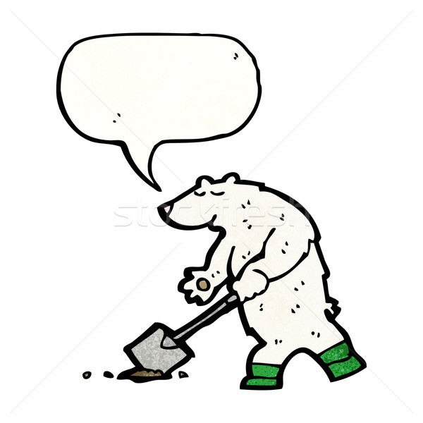 cartoon polar bear digging hole Stock photo © lineartestpilot