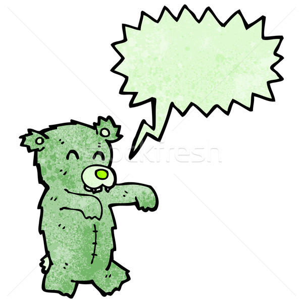Zombie ursuleţ desen animat verde retro desen Imagine de stoc © lineartestpilot