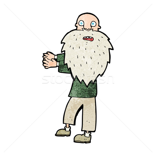 Cartoon barbu vieillard main homme design [[stock_photo]] © lineartestpilot