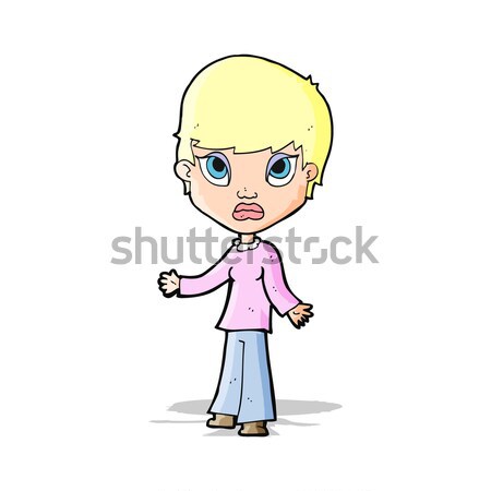 cartoon woman shrugging shoulders Stock photo © lineartestpilot