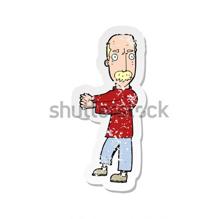 cartoon man with mustache pointing Stock photo © lineartestpilot