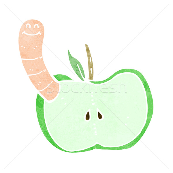 Cartoon pomme ver design fruits art Photo stock © lineartestpilot