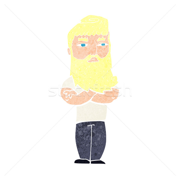 cartoon serious man with beard Stock photo © lineartestpilot