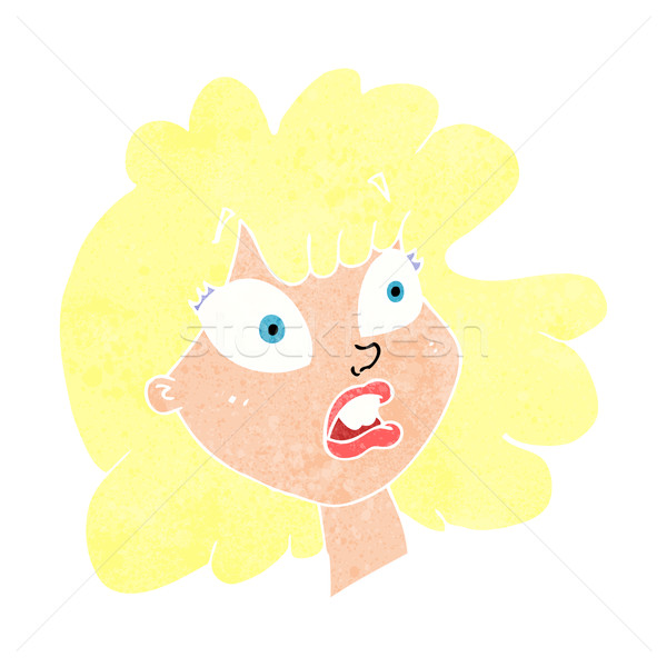 Cartoon conmocionado femenino cara nina mano Foto stock © lineartestpilot