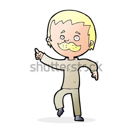 comic cartoon man with mustache pointing Stock photo © lineartestpilot