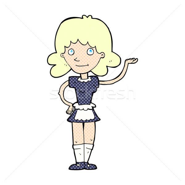 Comic desen animat servitoare retro stil Imagine de stoc © lineartestpilot