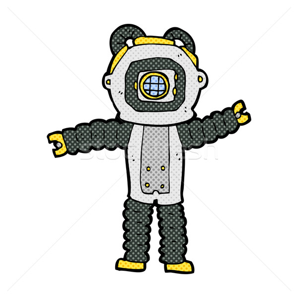 comic cartoon deep sea diver Stock photo © lineartestpilot