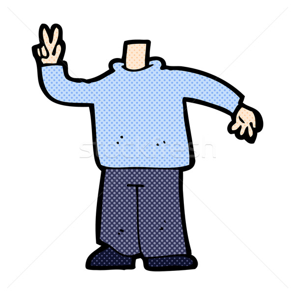 comic cartoon body giving peace sign (mix and match comic cartoo Stock photo © lineartestpilot