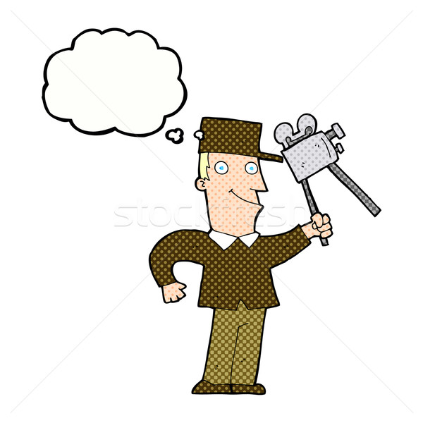 cartoon film maker with thought bubble Stock photo © lineartestpilot