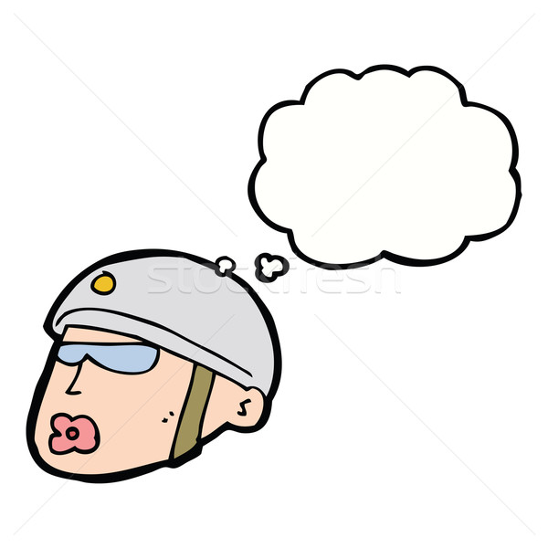 cartoon policeman head with thought bubble Stock photo © lineartestpilot