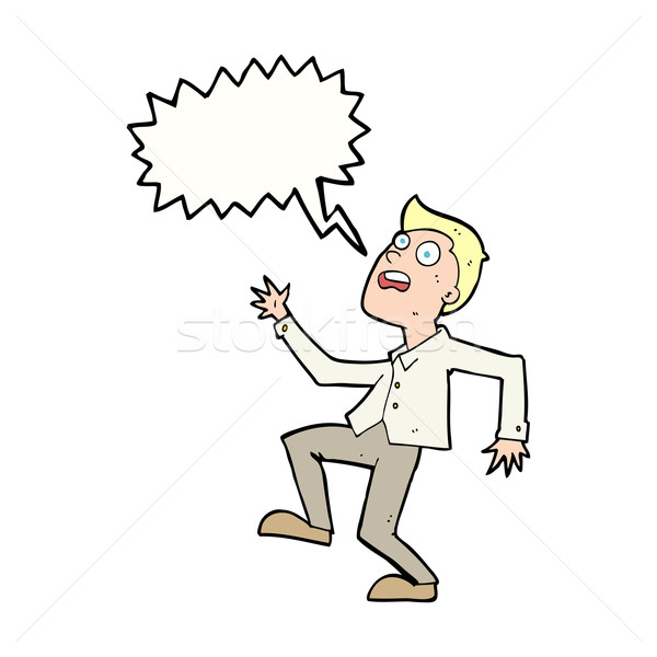 cartoon man panicking with speech bubble Stock photo © lineartestpilot