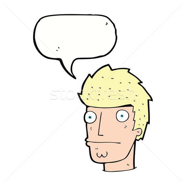 Cartoon нервный человека речи пузырь стороны дизайна Сток-фото © lineartestpilot