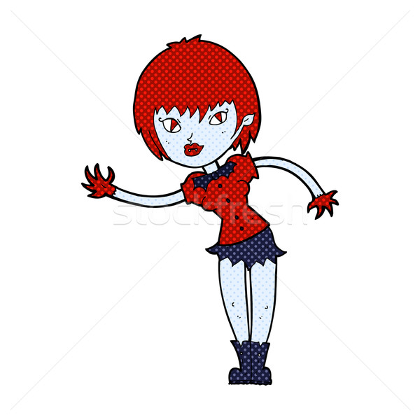 comic cartoon vampire girl welcoming Stock photo © lineartestpilot