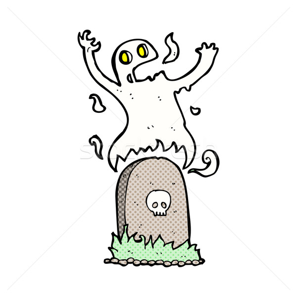 Komik karikatür hayalet mezar Retro Stok fotoğraf © lineartestpilot