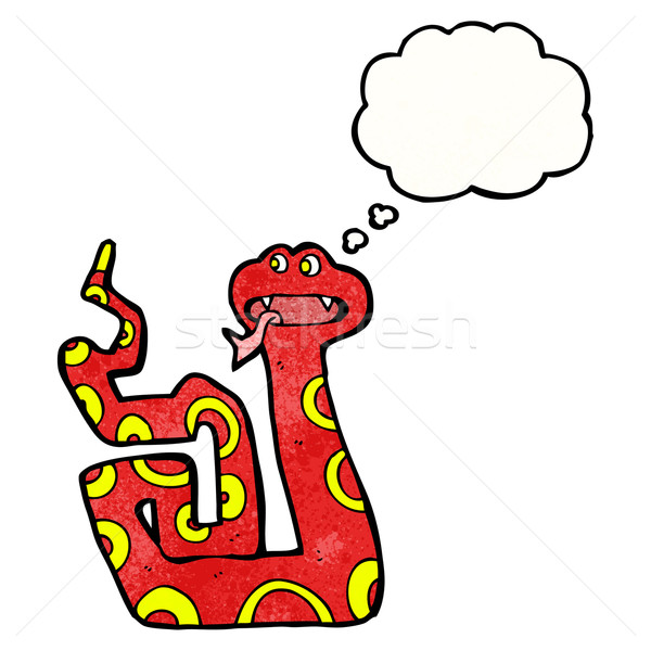 Desenho animado venenoso serpente retro desenho idéia Foto stock © lineartestpilot