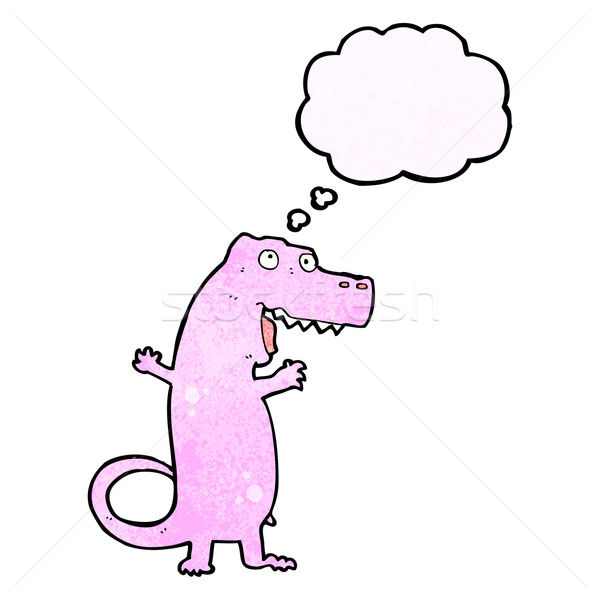 Cartoon динозавр искусства ретро мышления рисунок Сток-фото © lineartestpilot