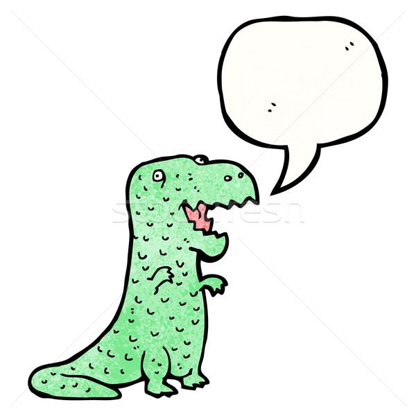 cartoon dinosaur with speech bubble Stock photo © lineartestpilot