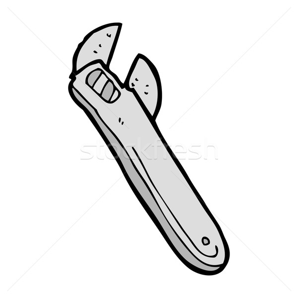 Karikatur einstellbar Schraubenschlüssel Hand Design crazy Stock foto © lineartestpilot