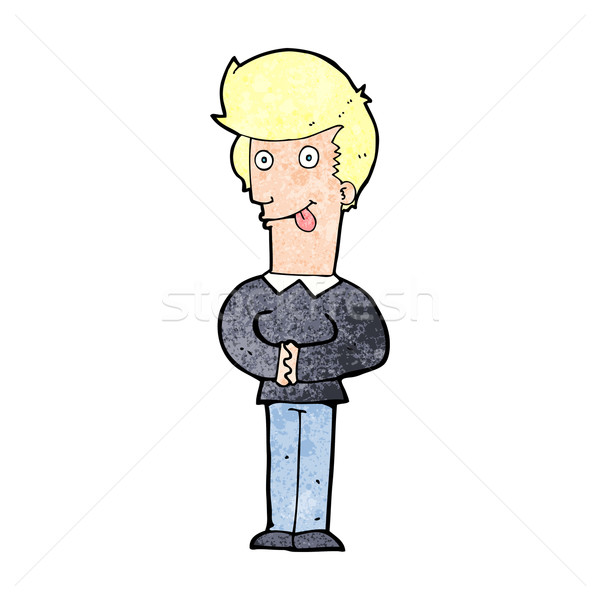 cartoon man sticking out tongue Stock photo © lineartestpilot