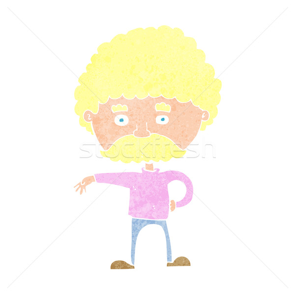 cartoon man with mustache making camp gesture Stock photo © lineartestpilot