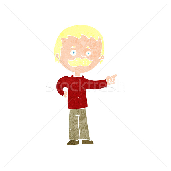 cartoon man with mustache pointing Stock photo © lineartestpilot