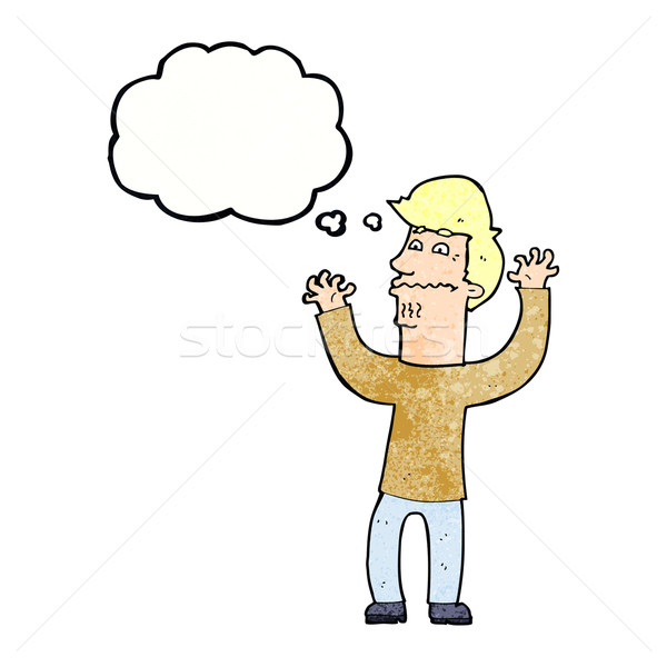 cartoon nervous man with thought bubble Stock photo © lineartestpilot