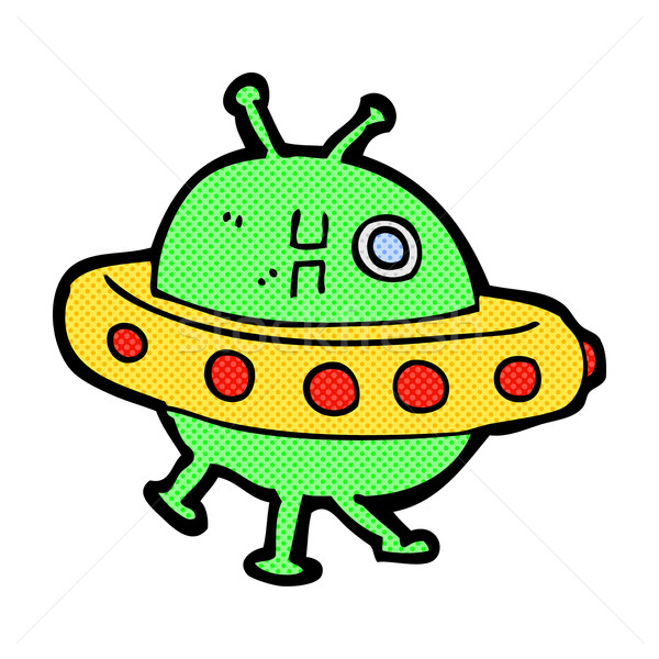комического Cartoon UFO ретро стиль Сток-фото © lineartestpilot