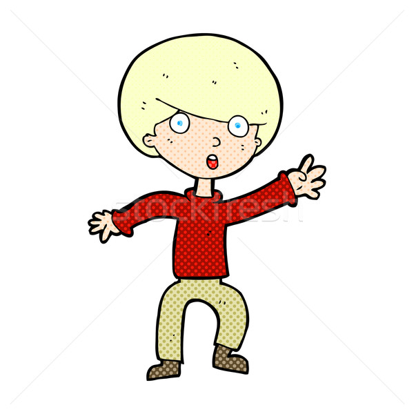 comic cartoon panicking boy Stock photo © lineartestpilot