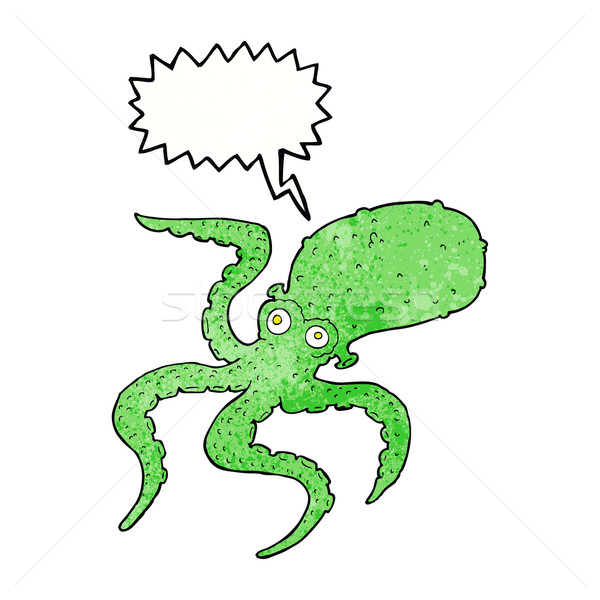 cartoon octopus with speech bubble Stock photo © lineartestpilot