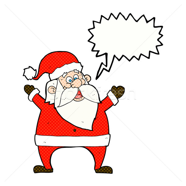 jolly santa cartoon with speech bubble Stock photo © lineartestpilot