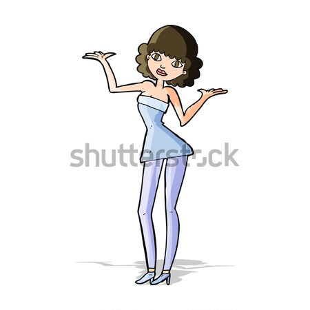 Fumetto cartoon donna abito da cocktail retro Foto d'archivio © lineartestpilot