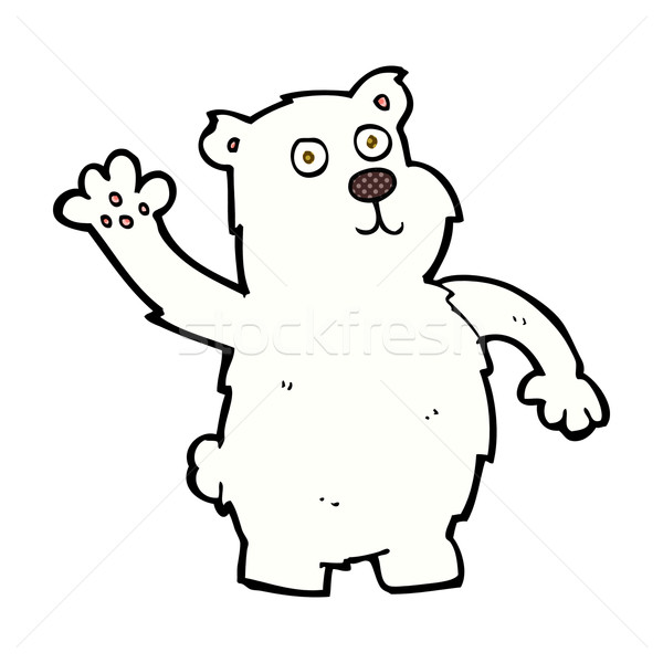 comic cartoon waving polar bear Stock photo © lineartestpilot