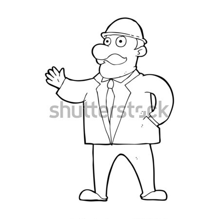 comic cartoon sensible business man in bowler hat Stock photo © lineartestpilot
