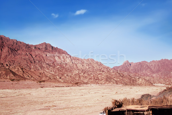 Red rocks on Sinai near Moses Mountain.  Stock photo © linfernum