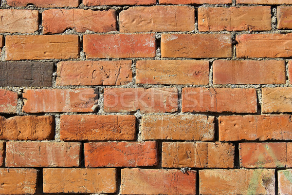 Rosso muro di mattoni dettaglio vecchio crepe texture Foto d'archivio © Lio22