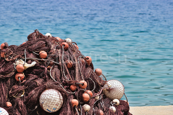 Halászat köteg óceán sötét net görög Stock fotó © Lio22