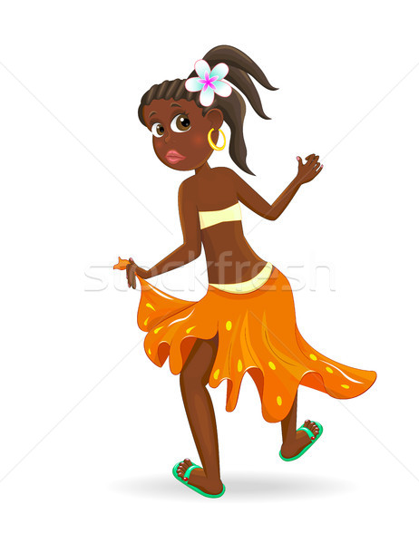 Kız dans küçük Afrika küçük kız beyaz Stok fotoğraf © liolle