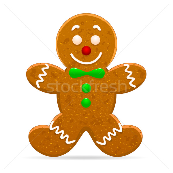 Natal pão de especiarias bolinhos gingerbread man branco celebração Foto stock © liolle