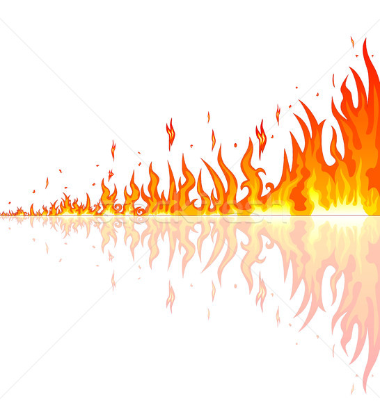 Yanan yangın yansıma Alevler soyut beyaz Stok fotoğraf © liolle