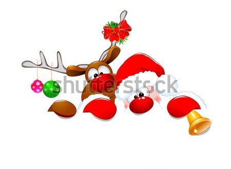 Cute Christmas reindeer Rudolph 2 Stock photo © liolle