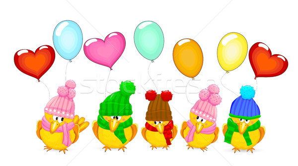 Birds with balloons  Stock photo © liolle
