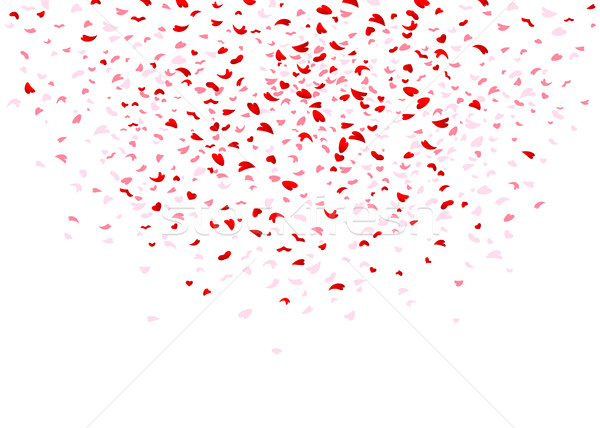 Kırmızı kalpler arka plan pembe gibi konfeti Stok fotoğraf © liolle