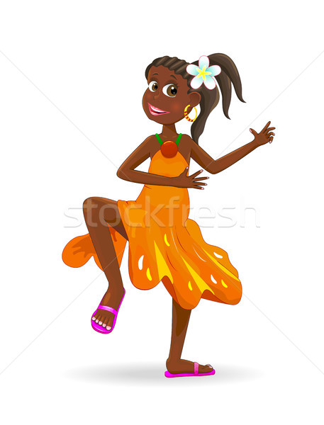 Dança africano menina pequeno little girl branco Foto stock © liolle