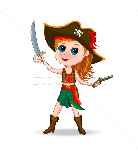 Cute girl pirate Stock photo © liolle