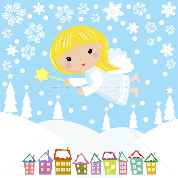 Cute Christmas angel Stock photo © liolle
